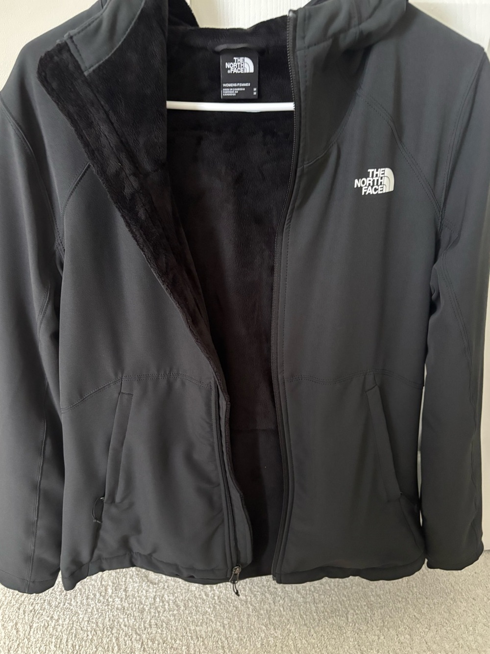 The North Face Women’s Black Softshell Jacket with Fleece Lining